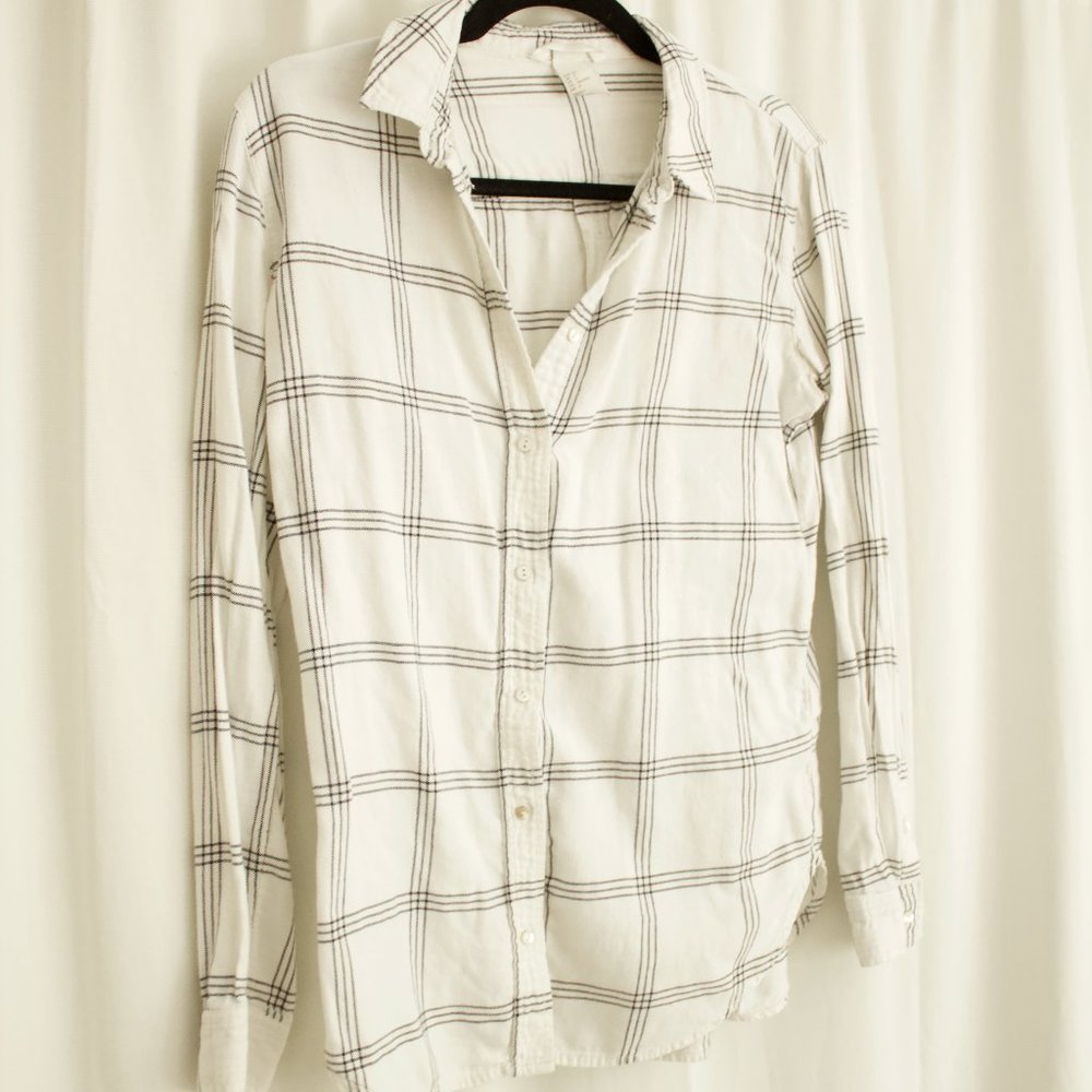 Womens Long Sleeve Button Down Plaid Flannel Top